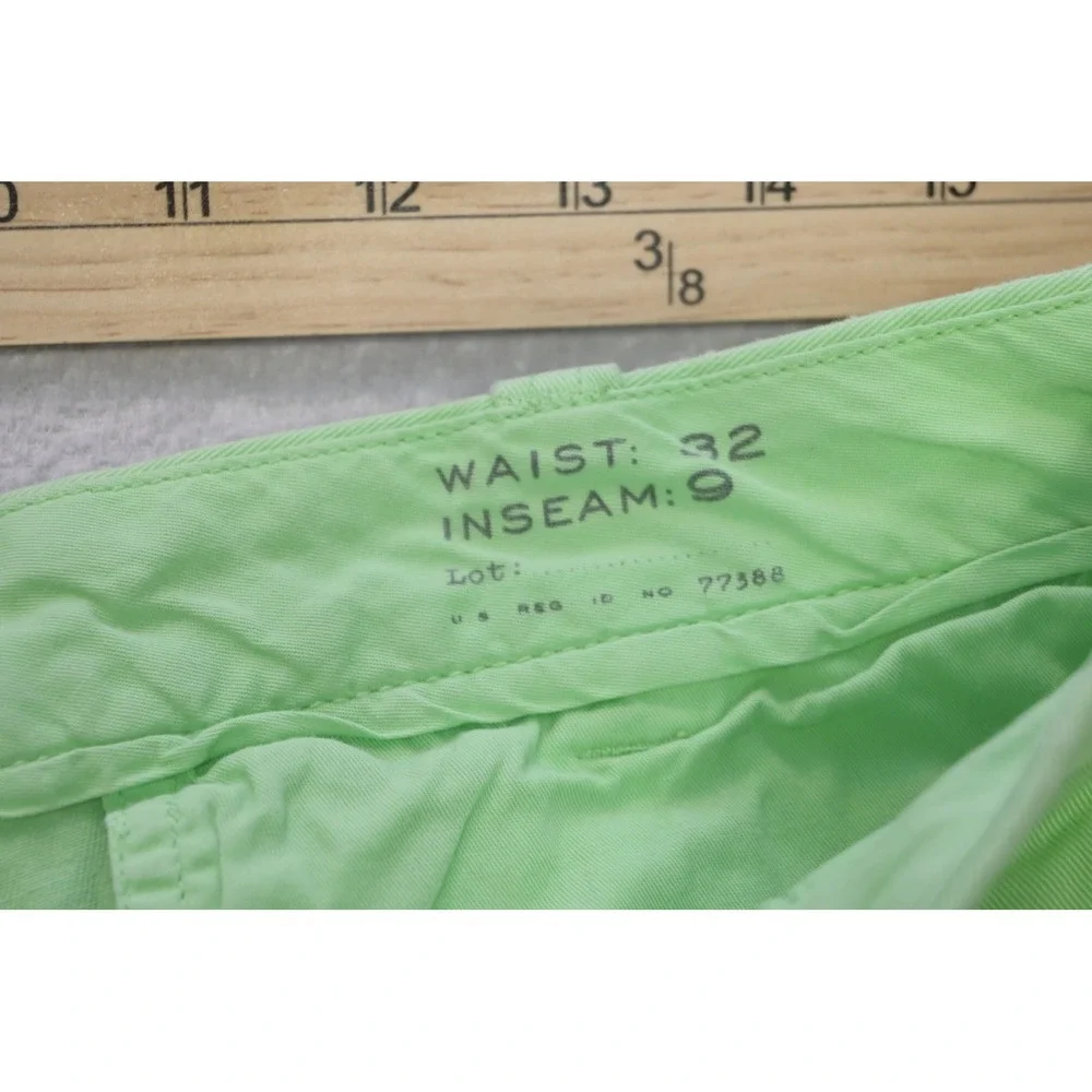 J.Crew Stanton Shorts Mens 32 Green Chino Cotton 9 Inch Inseam Excellent